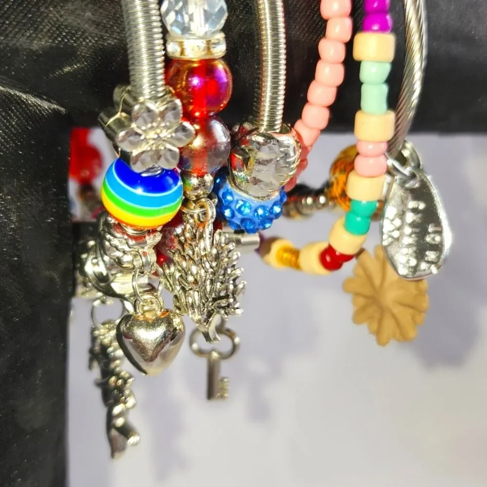 Rainbow Silver Diva Stack Bracelets NWOT